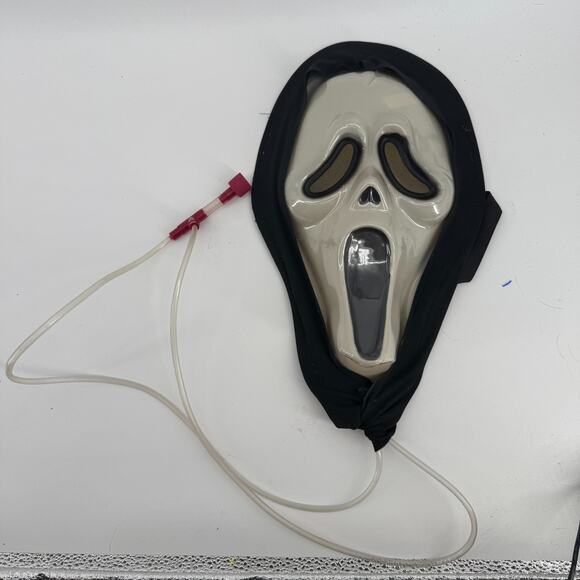 SCREAM Movie Ghost Face Bleeding Mask with Tubes, Bloody Halloween NO HEART - Picture 1 of 10